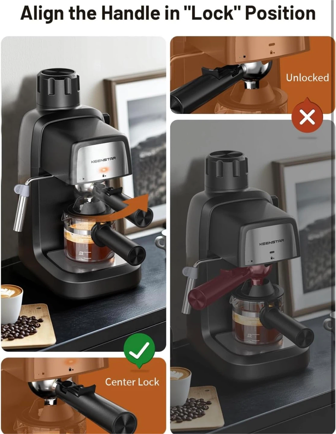 KEENSTAR 3.5Bar 4 Cup Espresso Machine with Milk Frother - photo 5