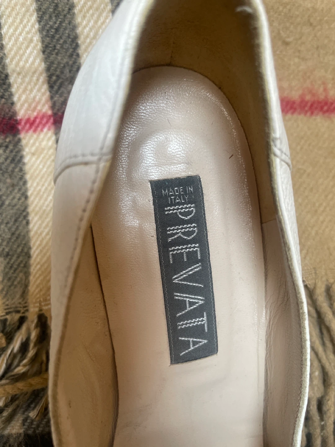PREVATA White Leather Loafer Heels Size 8 Made in Italy - photo 2