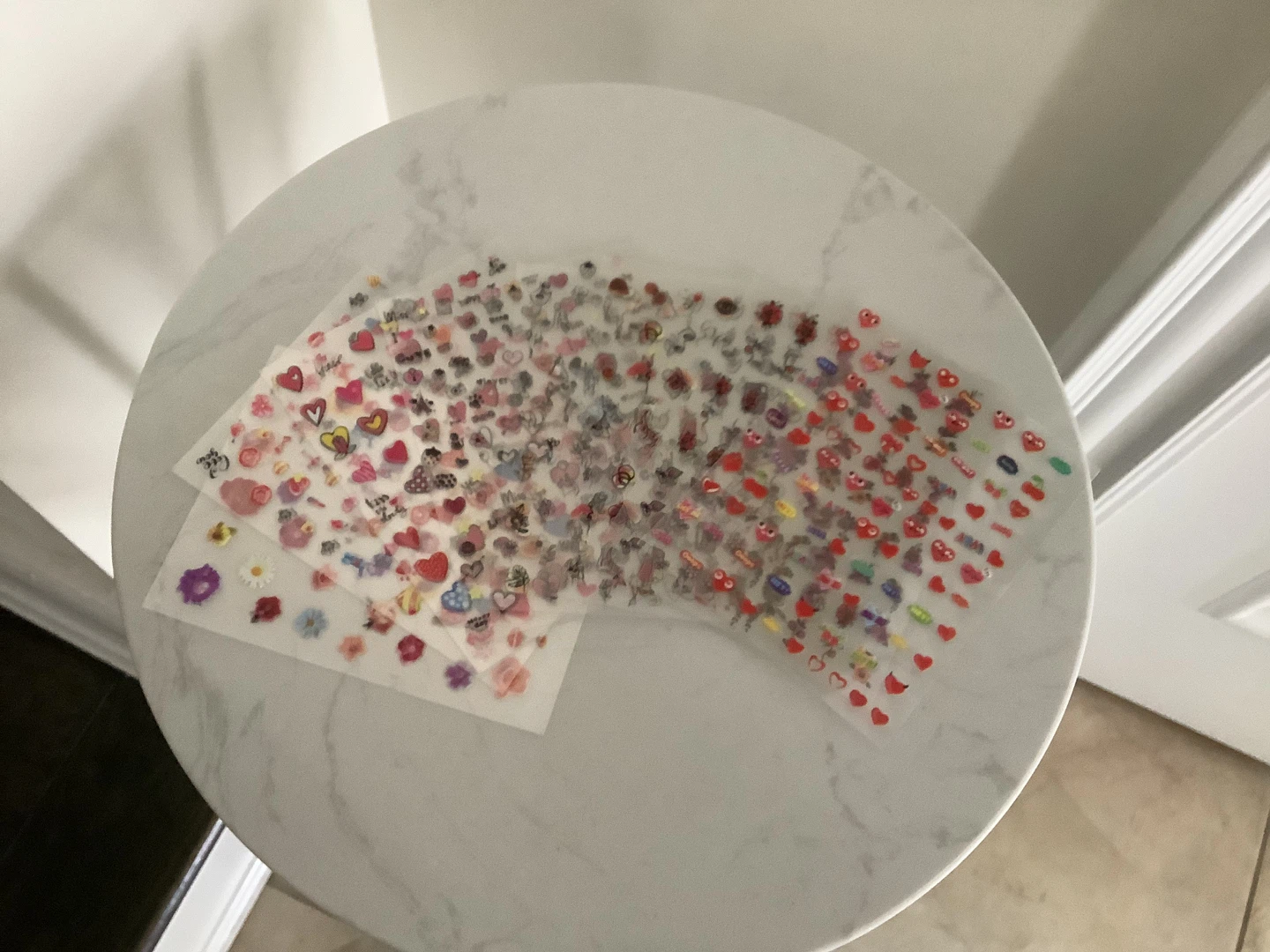 Assorted Nail Art Stickers - Hearts, Flowers, and More