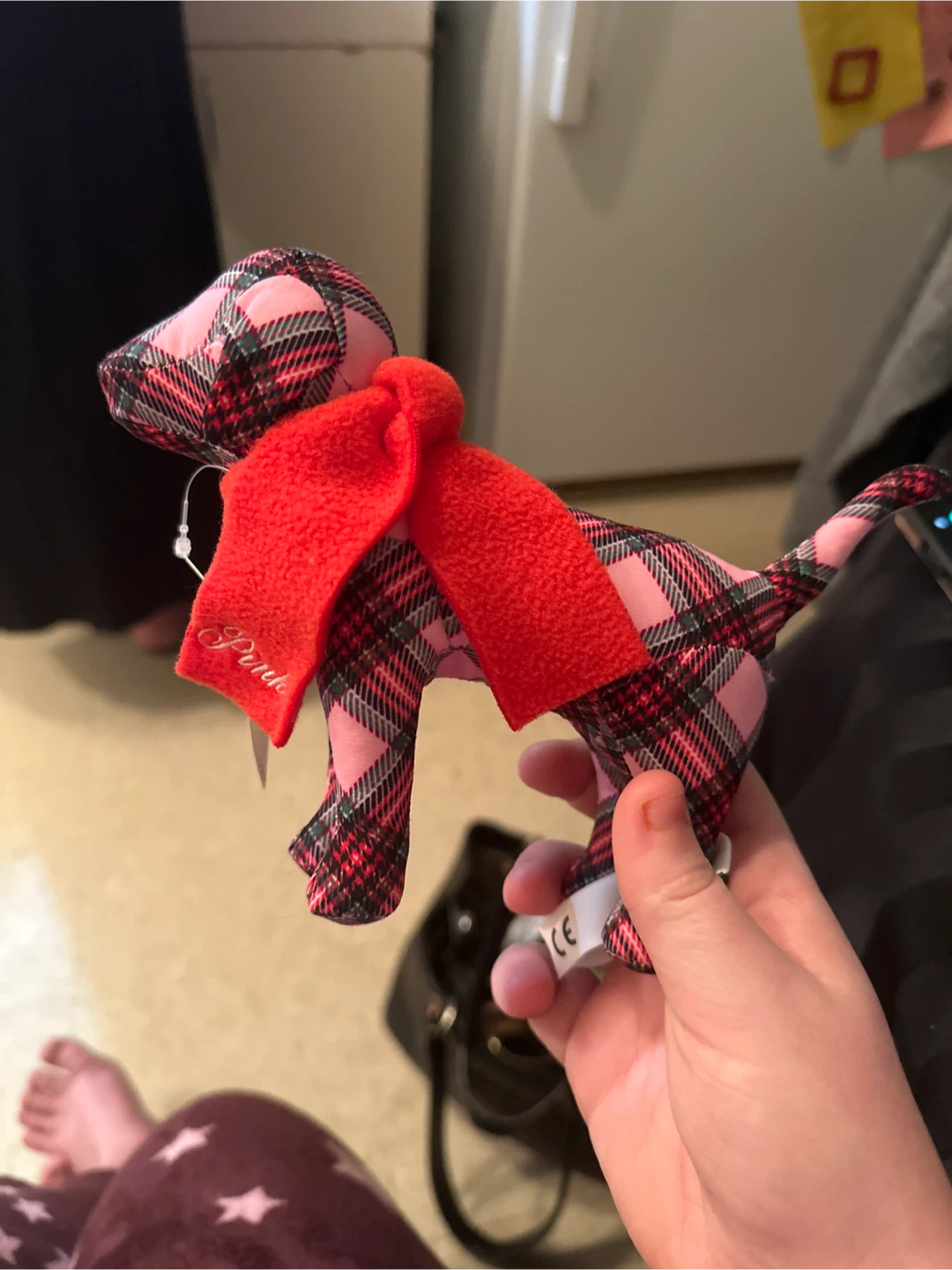 Limited edition Victoria's Secret Pink Plaid Dog Plush Toy