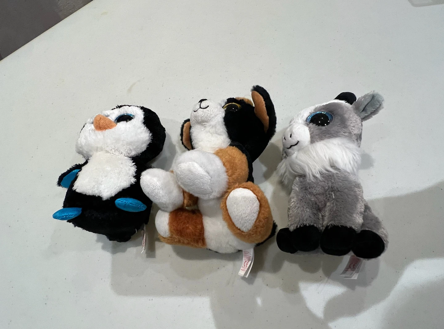 (3) Beanie Boos Plush Toys - Penguin, Dog, Goat - photo 2