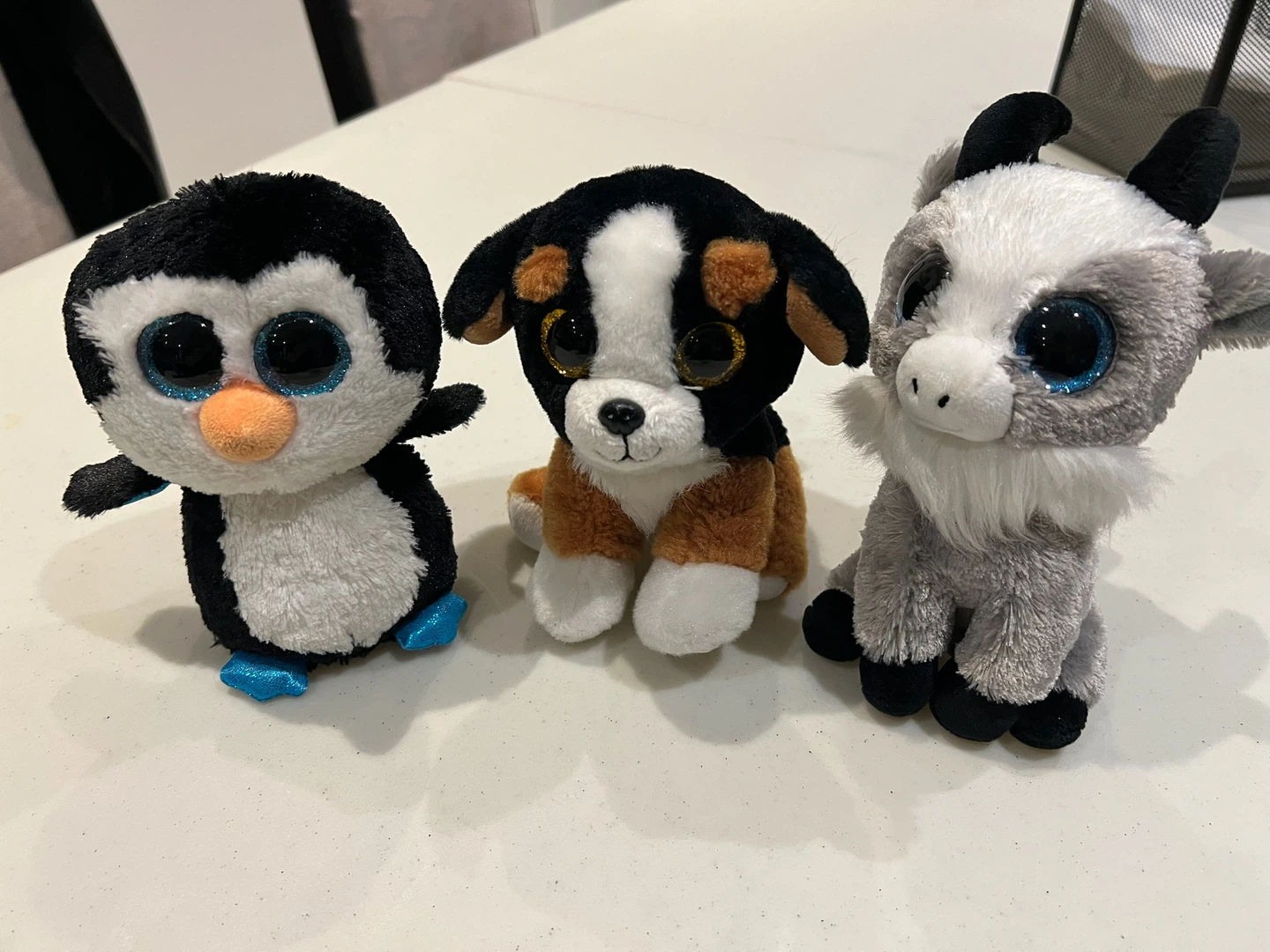 (3) Beanie Boos Plush Toys - Penguin, Dog, Goat - photo 3