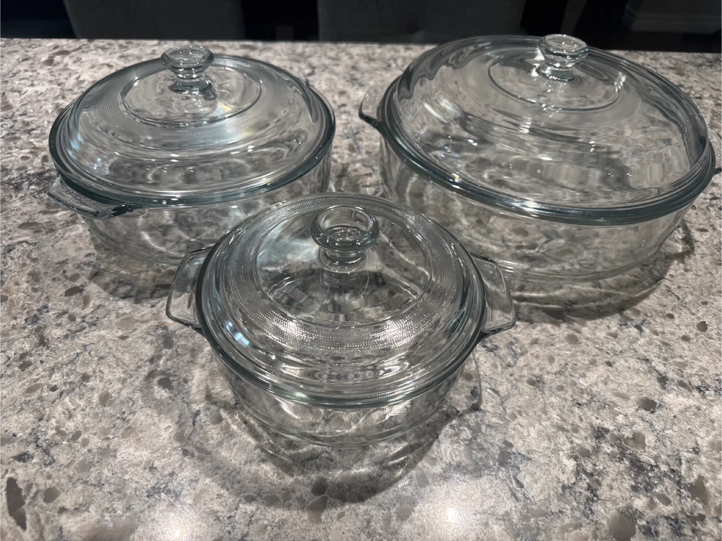 Glass Casserole Dishes with Lids - Set of 3
