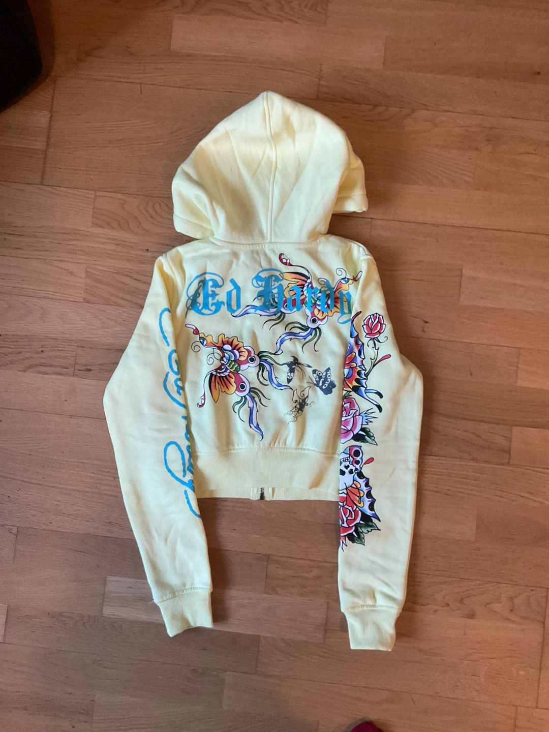 Ed Hardy Yellow Cropped Zip-Up Hoodie - photo 2