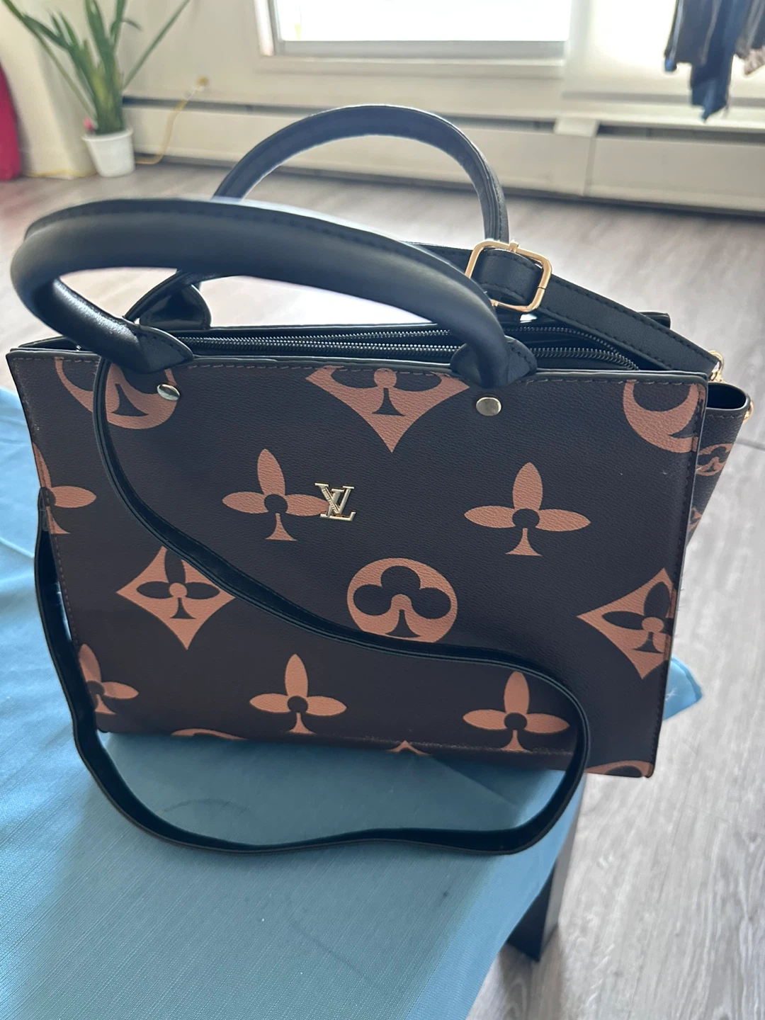 Brown and Tan Logo Print Handbag - photo 3