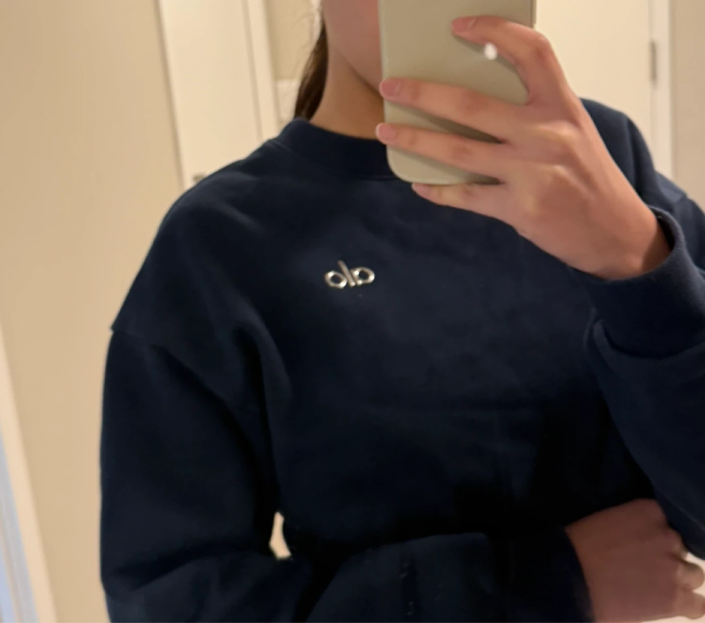 Alo Navy Blue Crewneck Sweatshirt