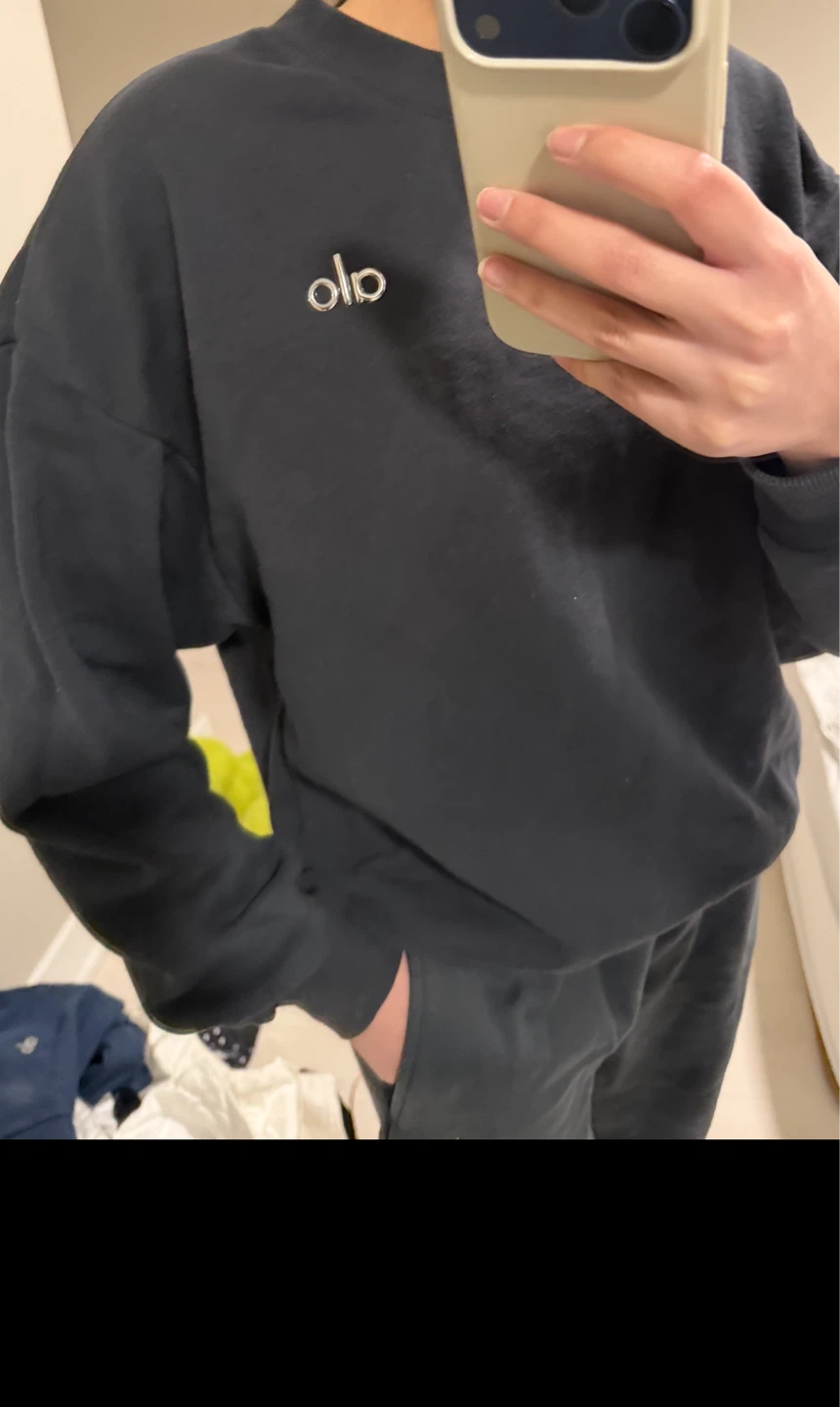 Alo charcoal grey Sweatshirt and Pants Set