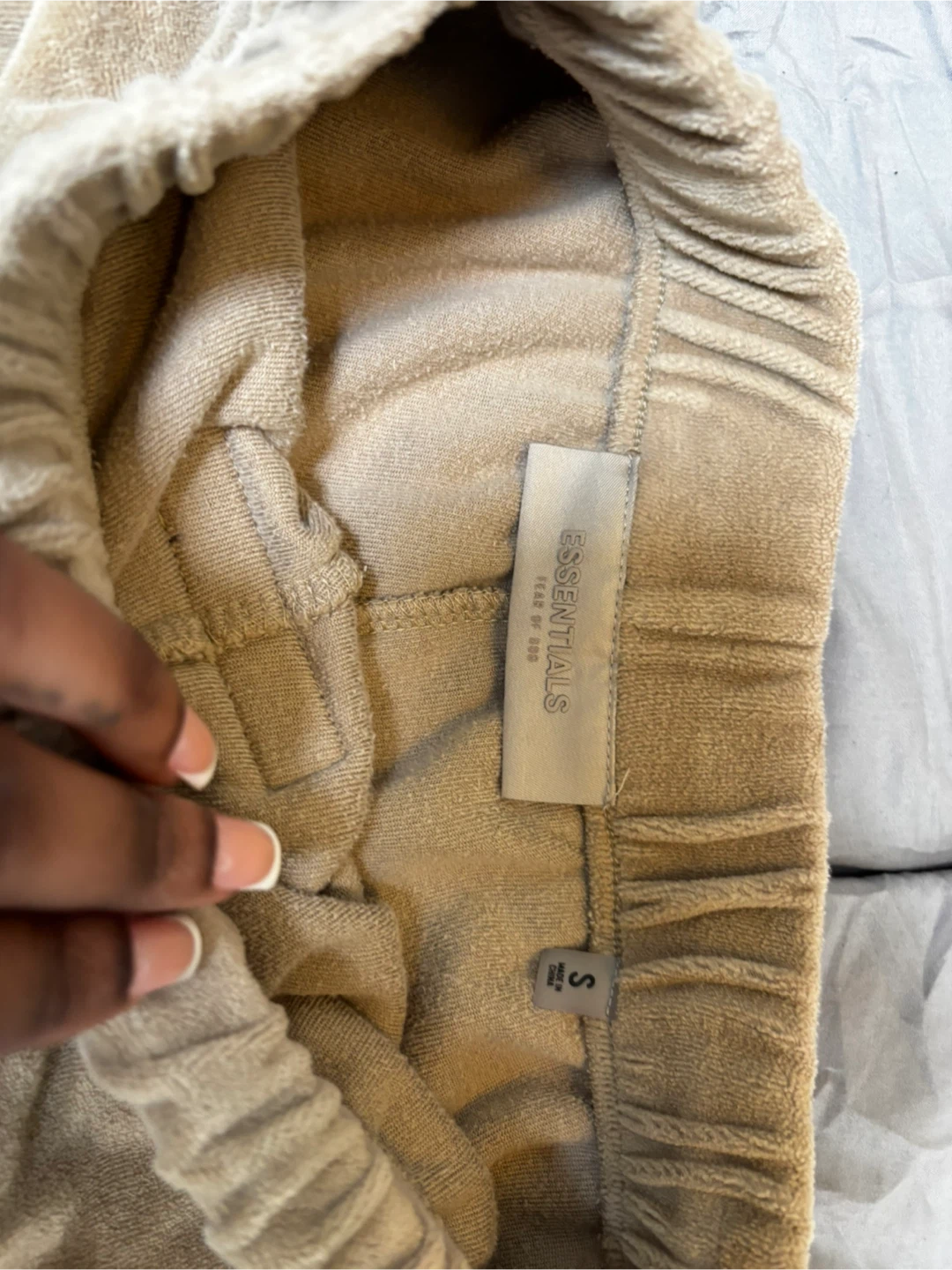 ESSENTIALS Fear of God Velour Shorts - Tan - Size S - photo 2