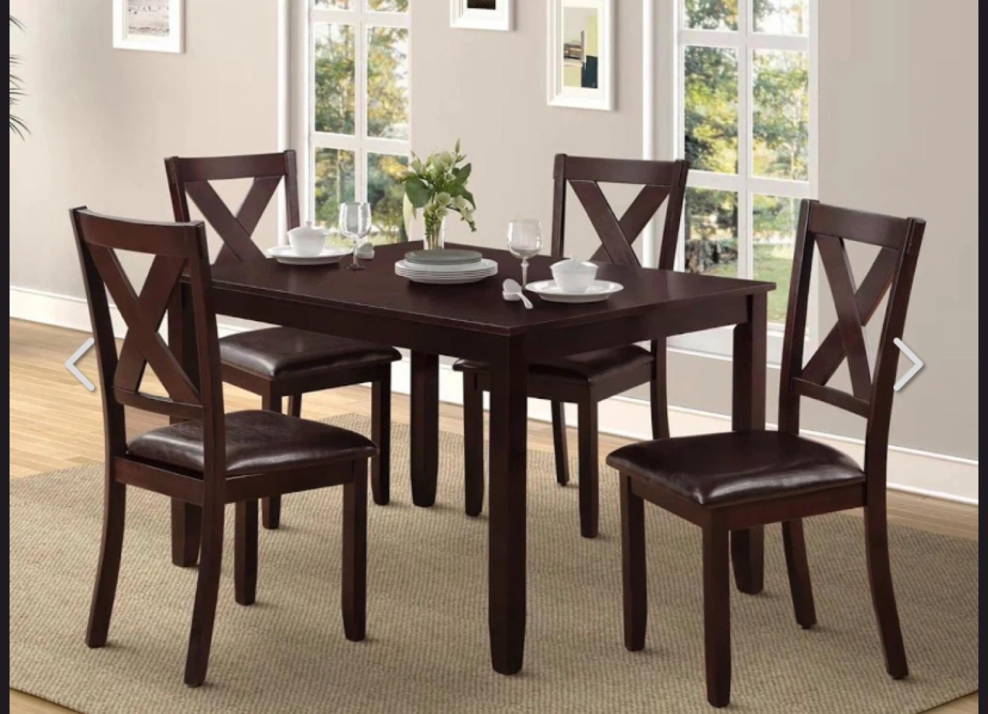 Dining Table Set with 4 Chairs