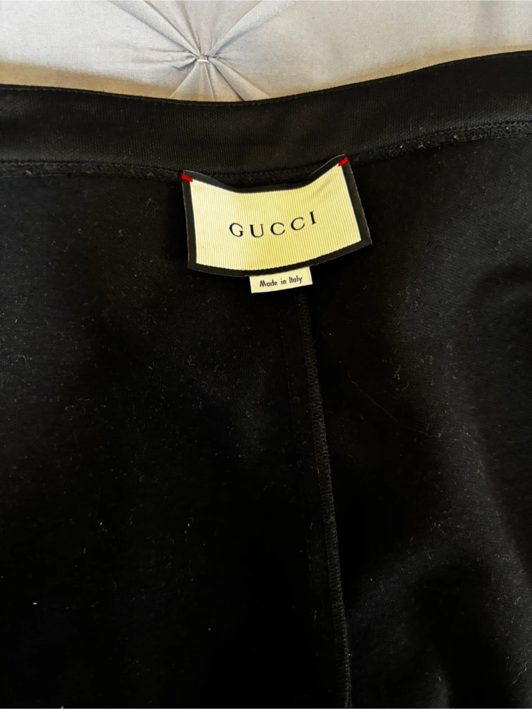Gucci Black Track Pants with Red and Cream Stripes - photo 3