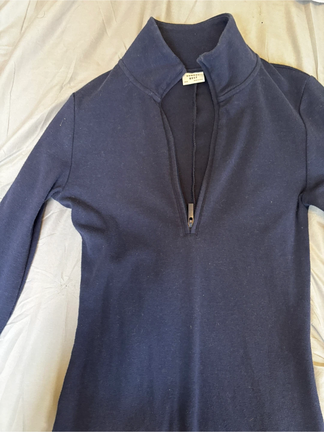 Aritzia navy blue, half zip dress - photo 3