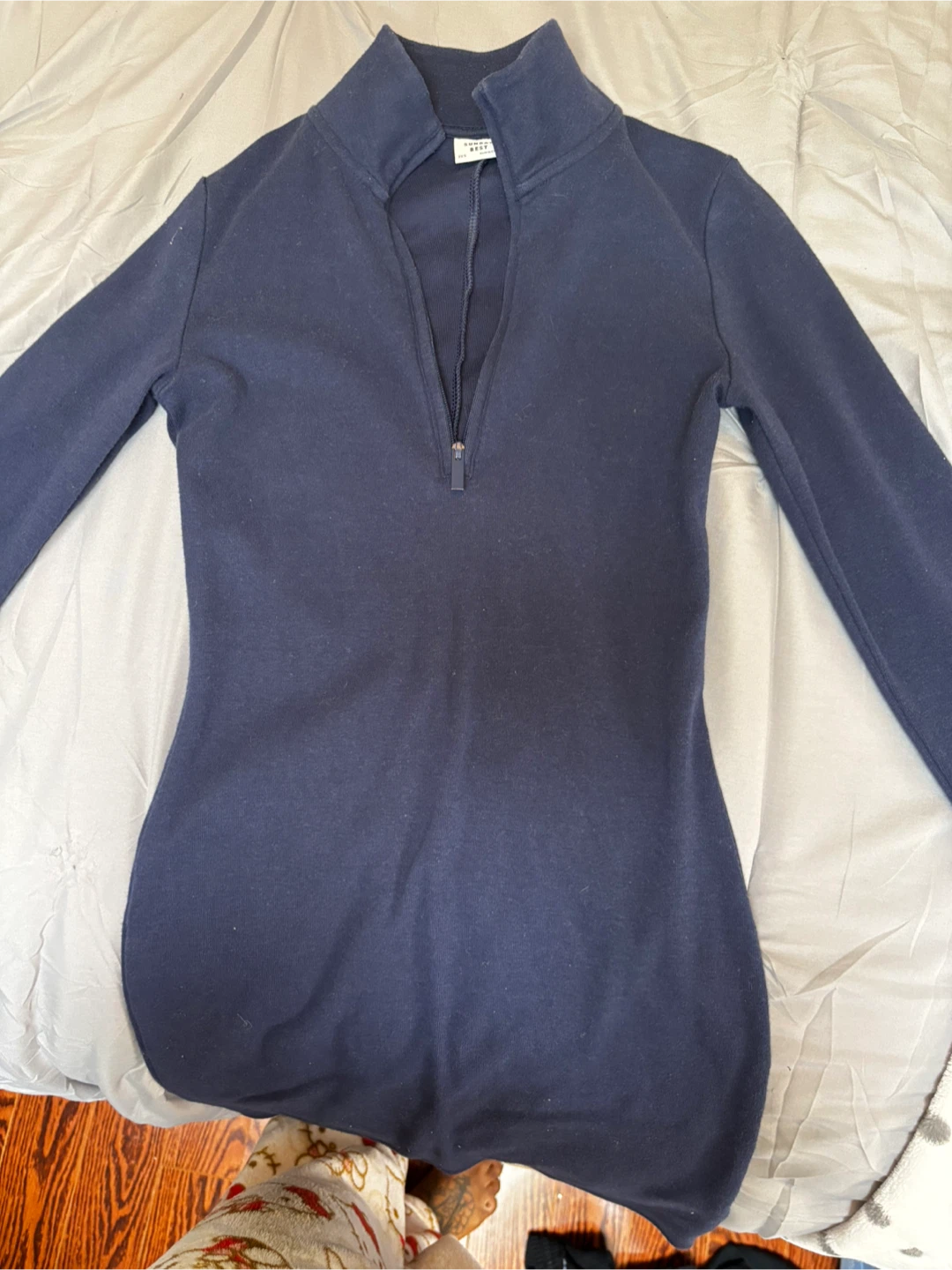 Aritzia navy blue, half zip dress