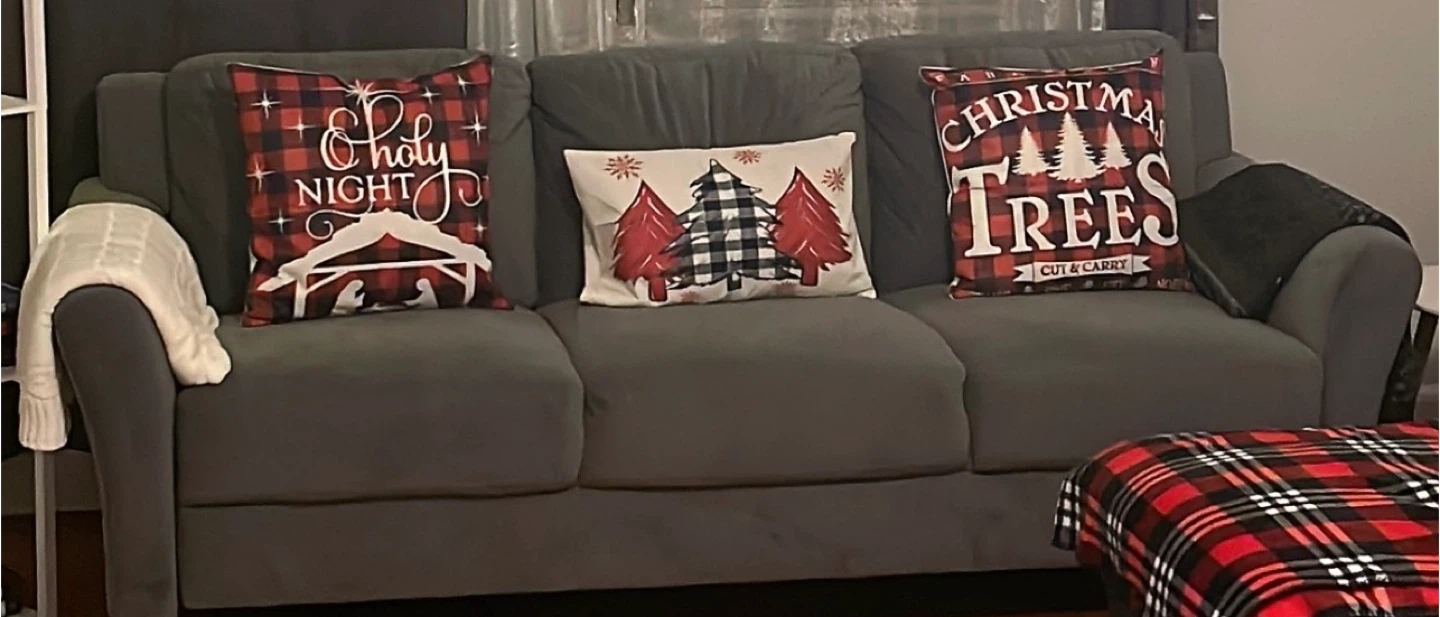 Gray Velvet Tufted Sofa
