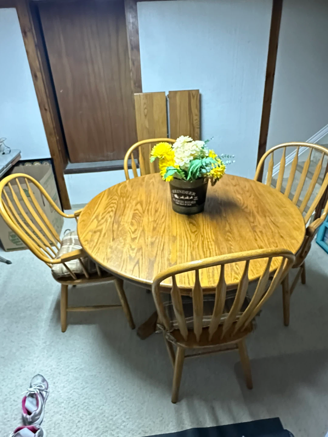 Wooden Round Dining Table with 4 Chairs - photo 2