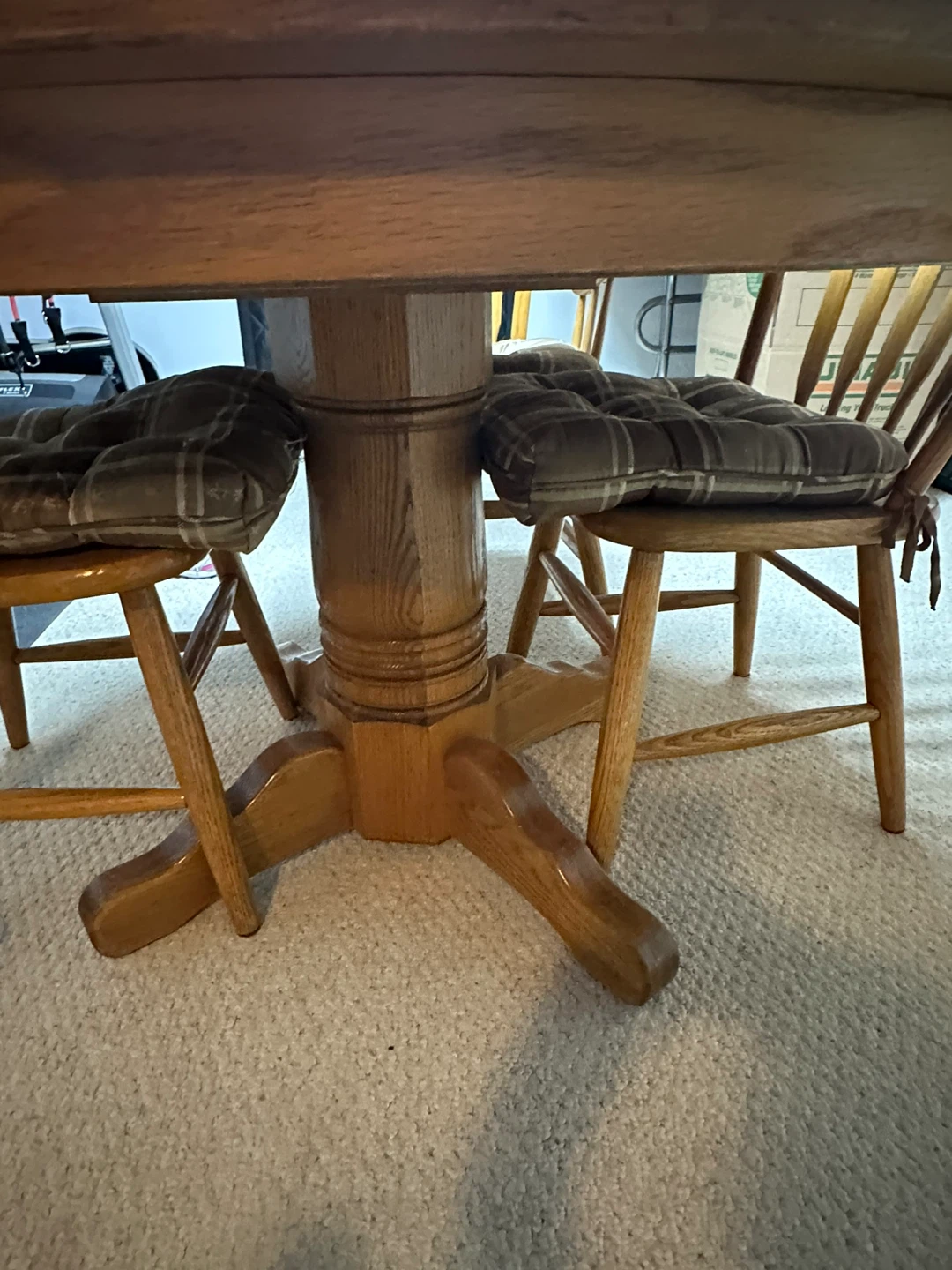 Wooden Round Dining Table with 4 Chairs