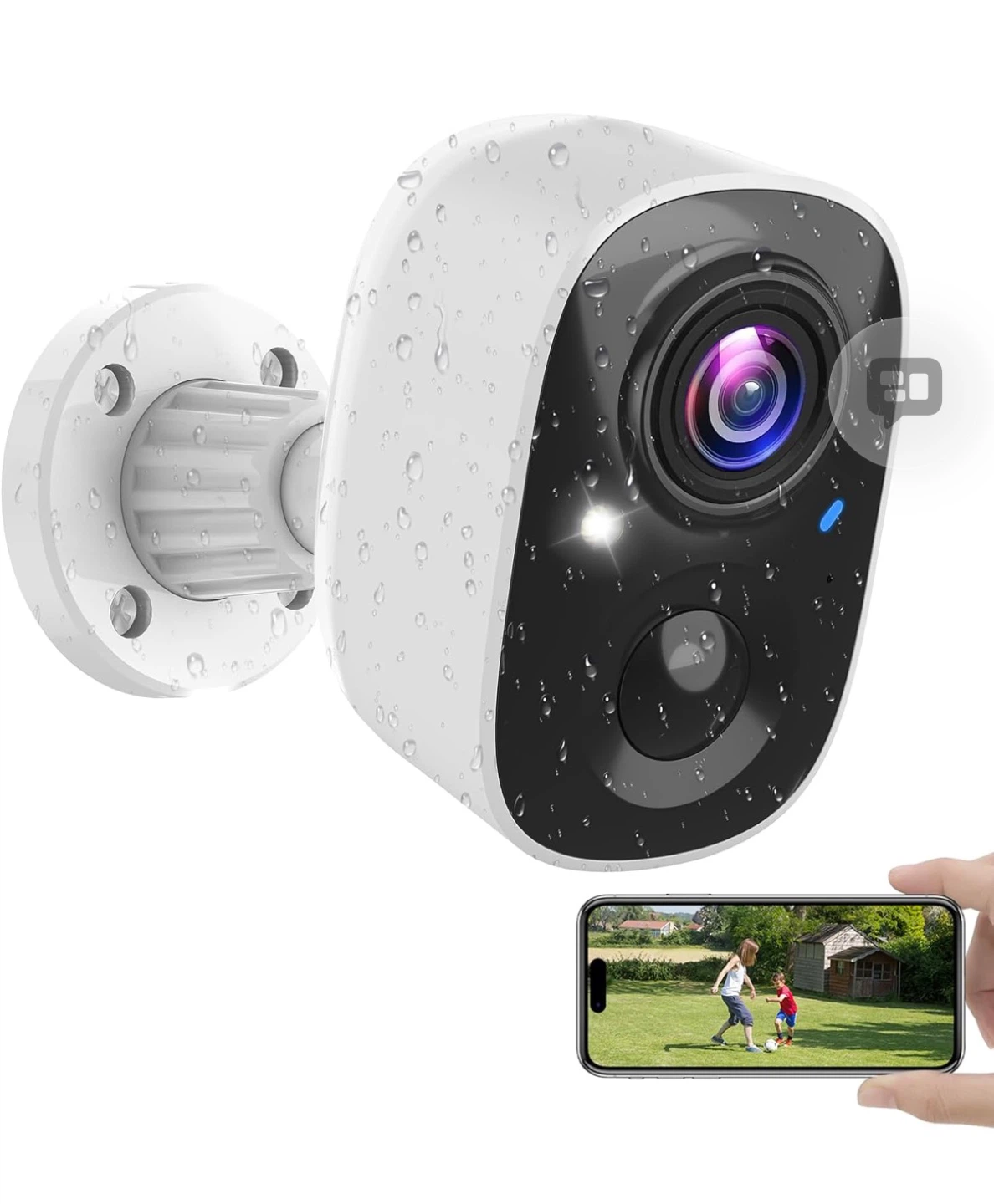 Wireless Security Camera with 2K HD Color Night Vision