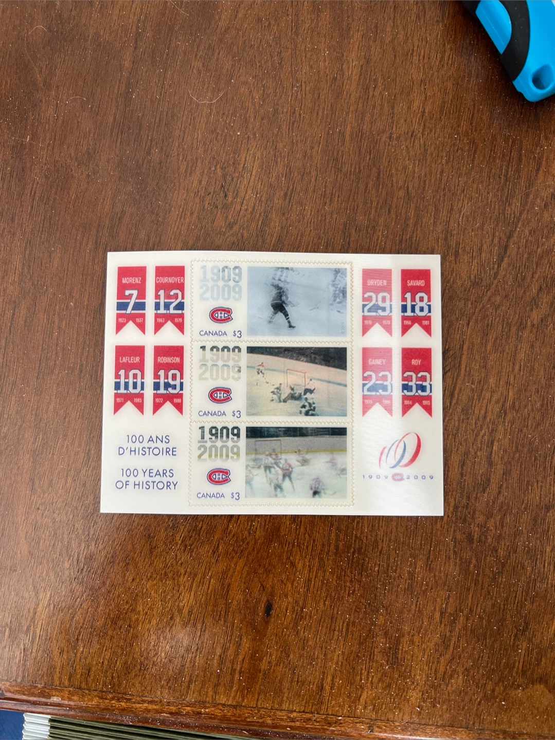 Montreal Canadiens 100th Anniversary Commemorative Stamp Sheet