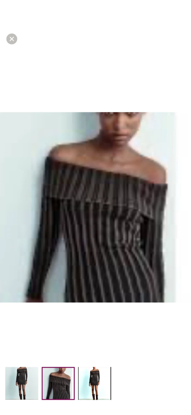 Zara Striped Off-the-Shoulder Mini Dress - photo 3