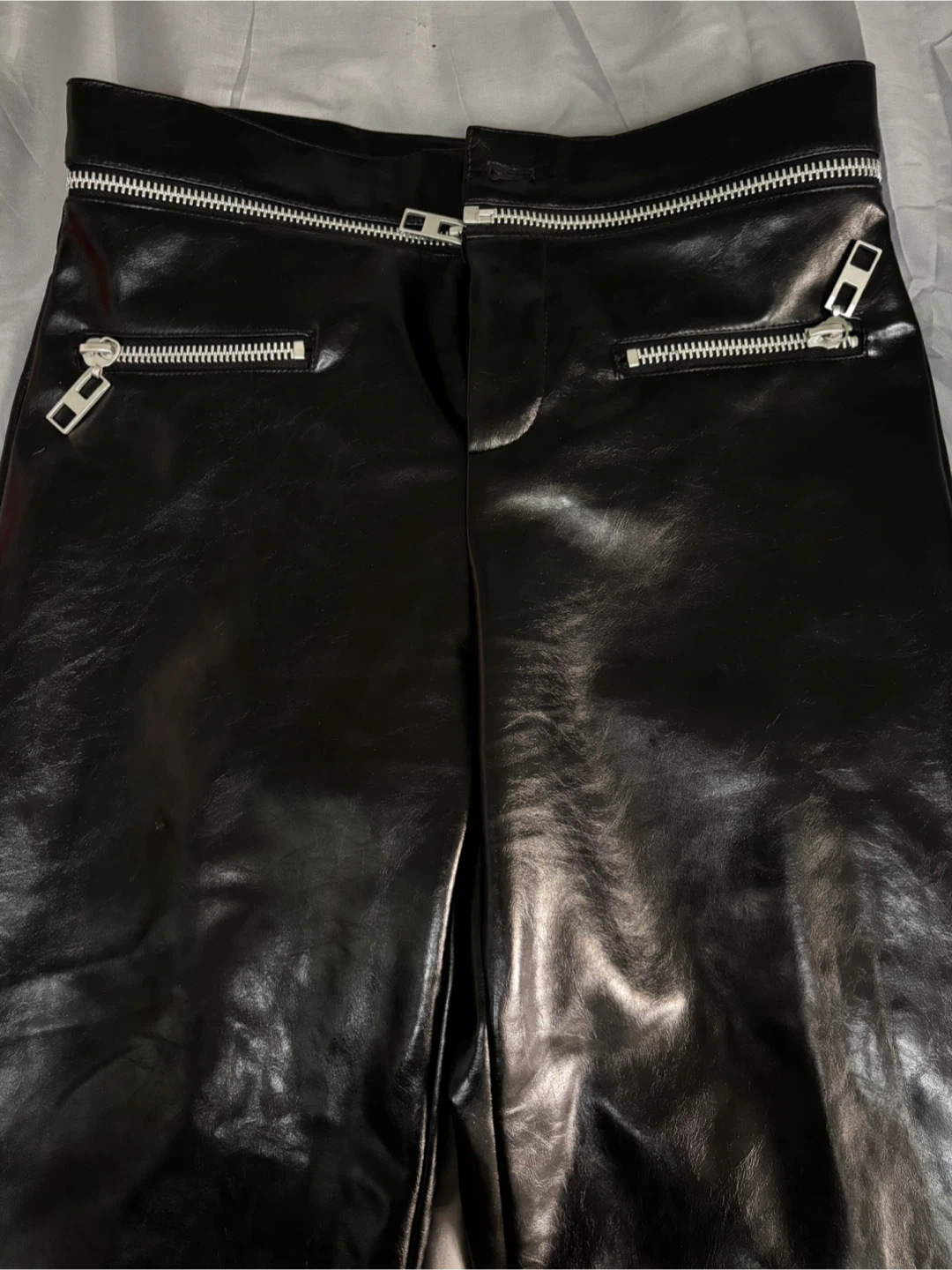 ZARA Black Faux Leather Pants Size S