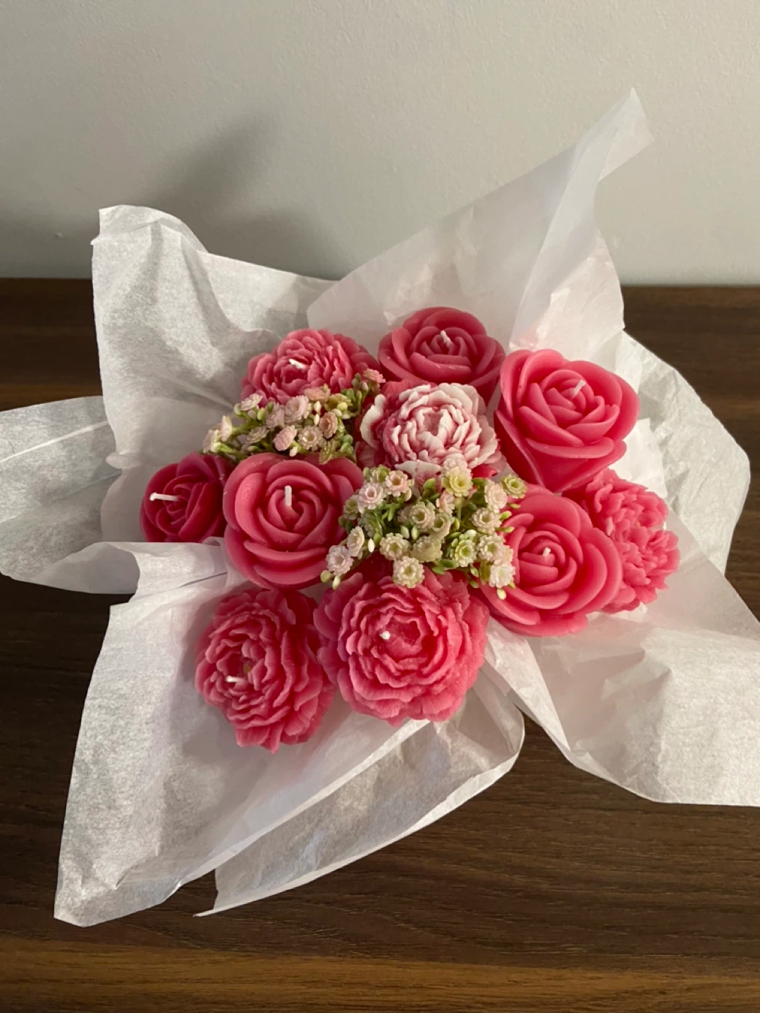 Pink Rose Bouquet Candle Set - photo 2