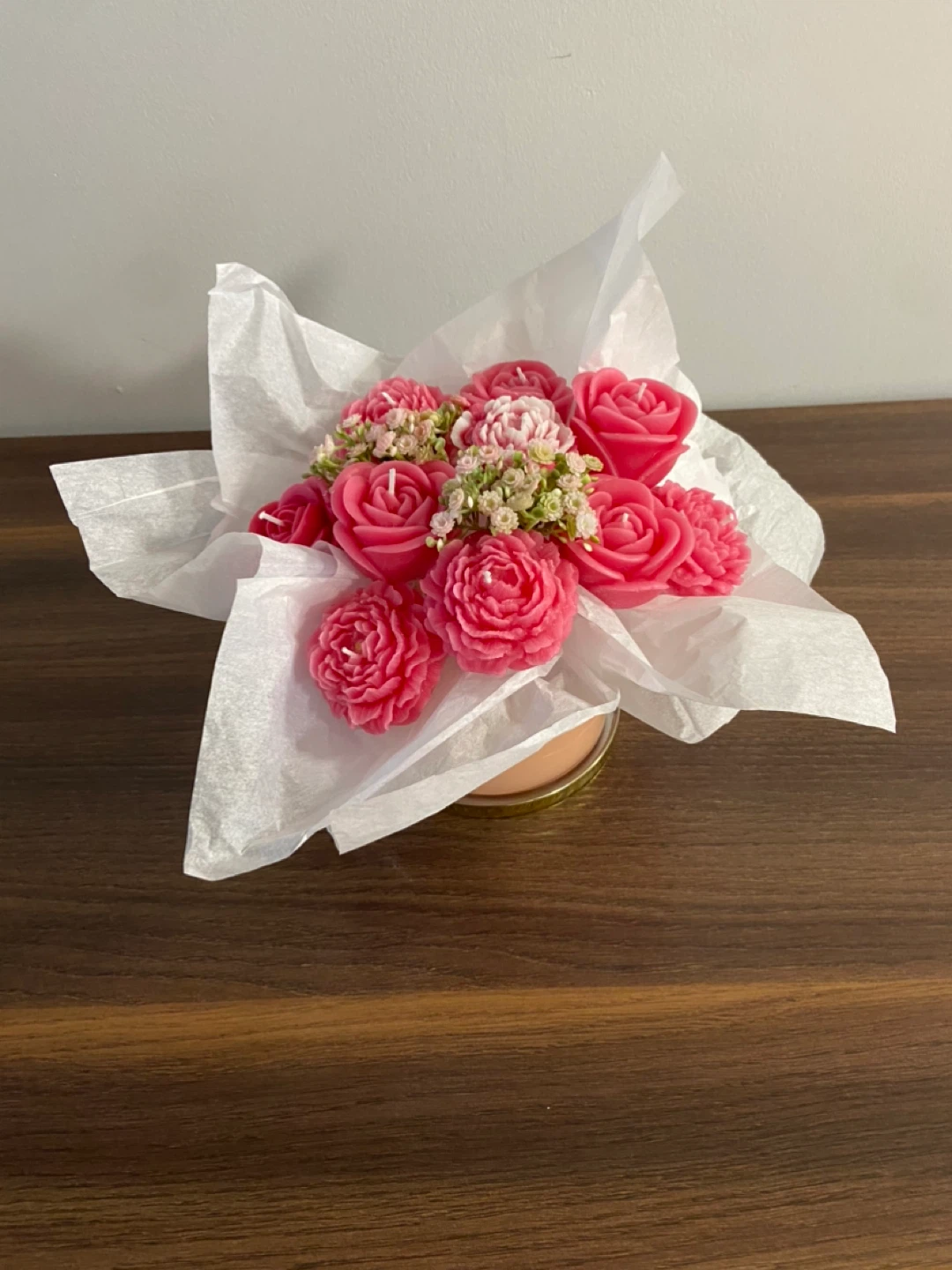 Pink Rose Bouquet Candle Set - photo 3