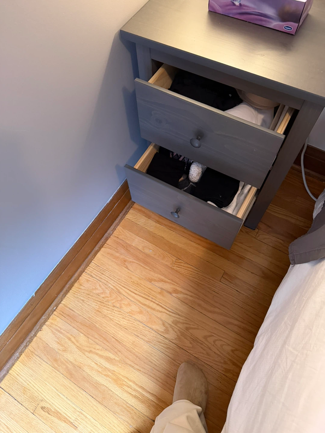 Grey 2-Drawer Nightstand - photo 3