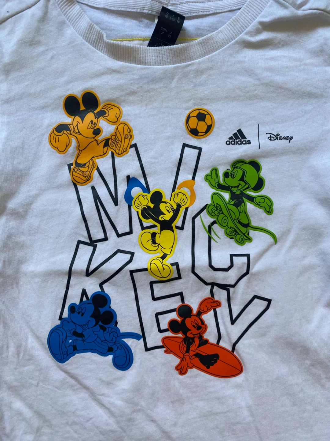 Adidas x Disney Mickey Mouse T-Shirt White Size 3T - photo 2