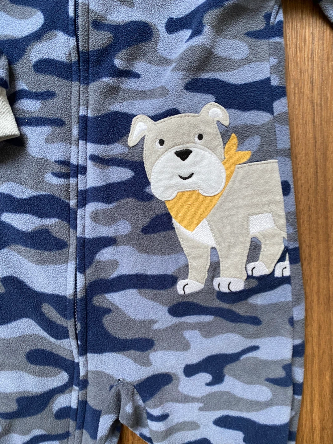 Carter's Blue Camo Bulldog Fleece Footed Pajamas 3T - photo 3