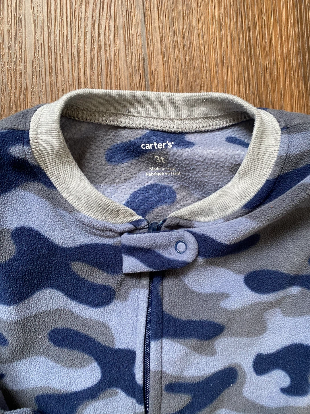 Carter's Blue Camo Bulldog Fleece Footed Pajamas 3T - photo 4