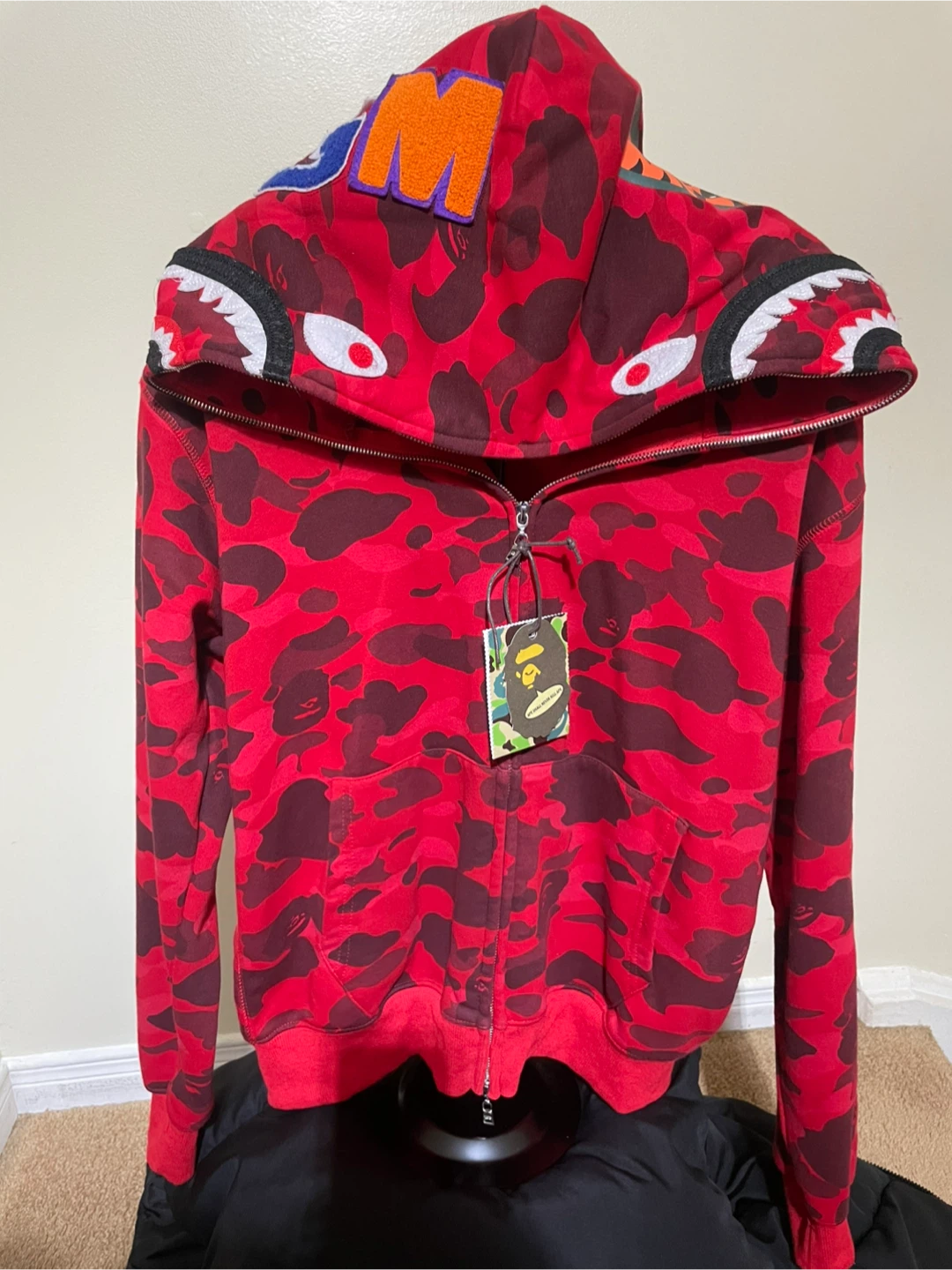 Designer Inspired - BAPE Red Camo Shark Full Zip Hoodie - photo 2