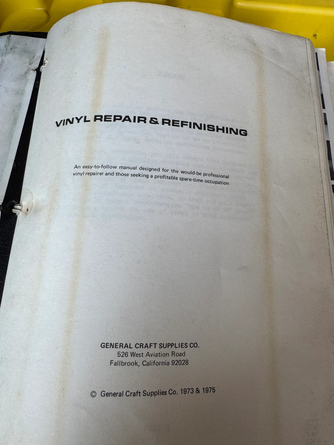 Vinyl Repair & Refinishing Manual and Upholstery Course Books - photo 2