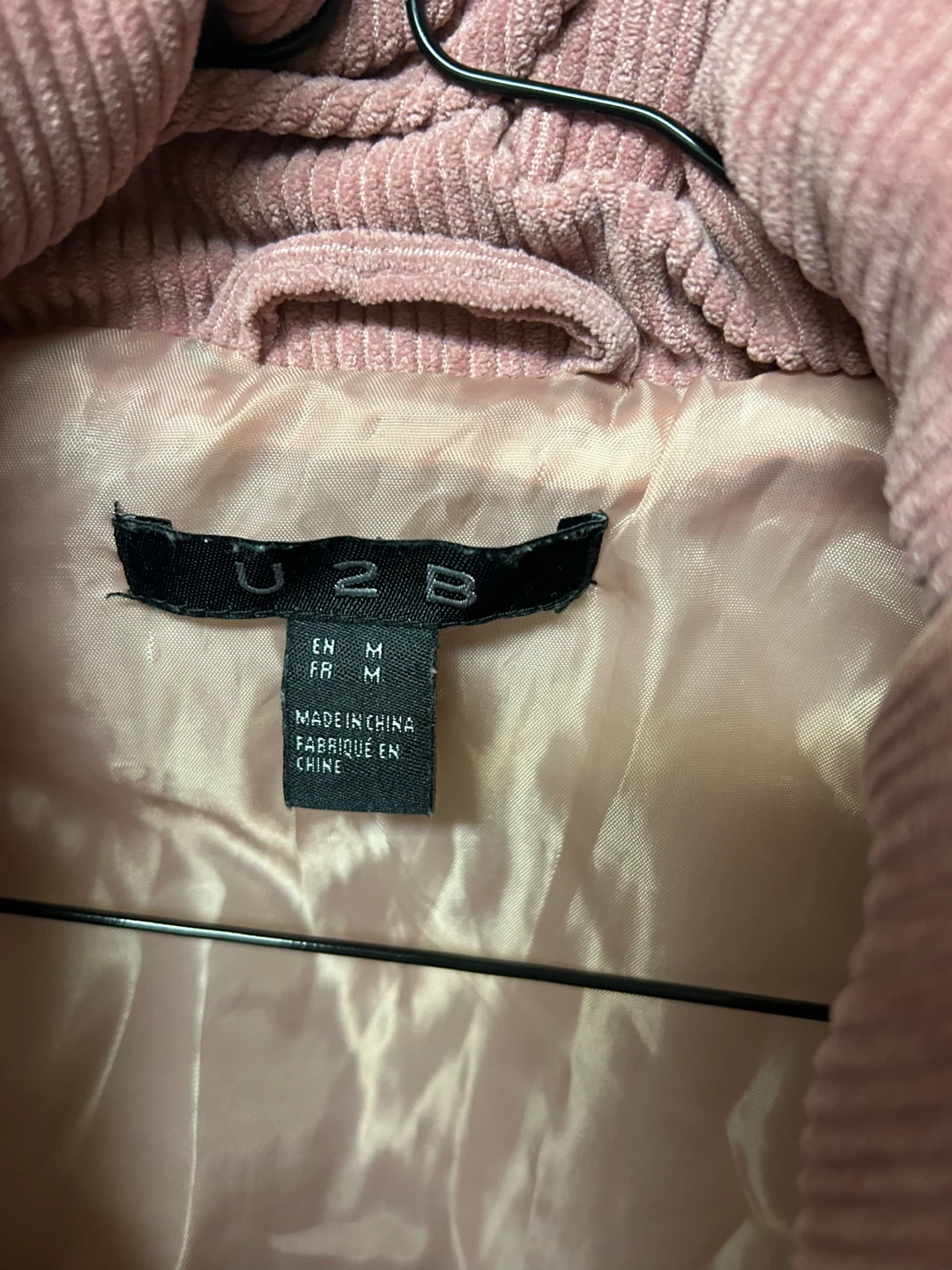 U2B Pink Corduroy Puffer Jacket - Size Medium - photo 2