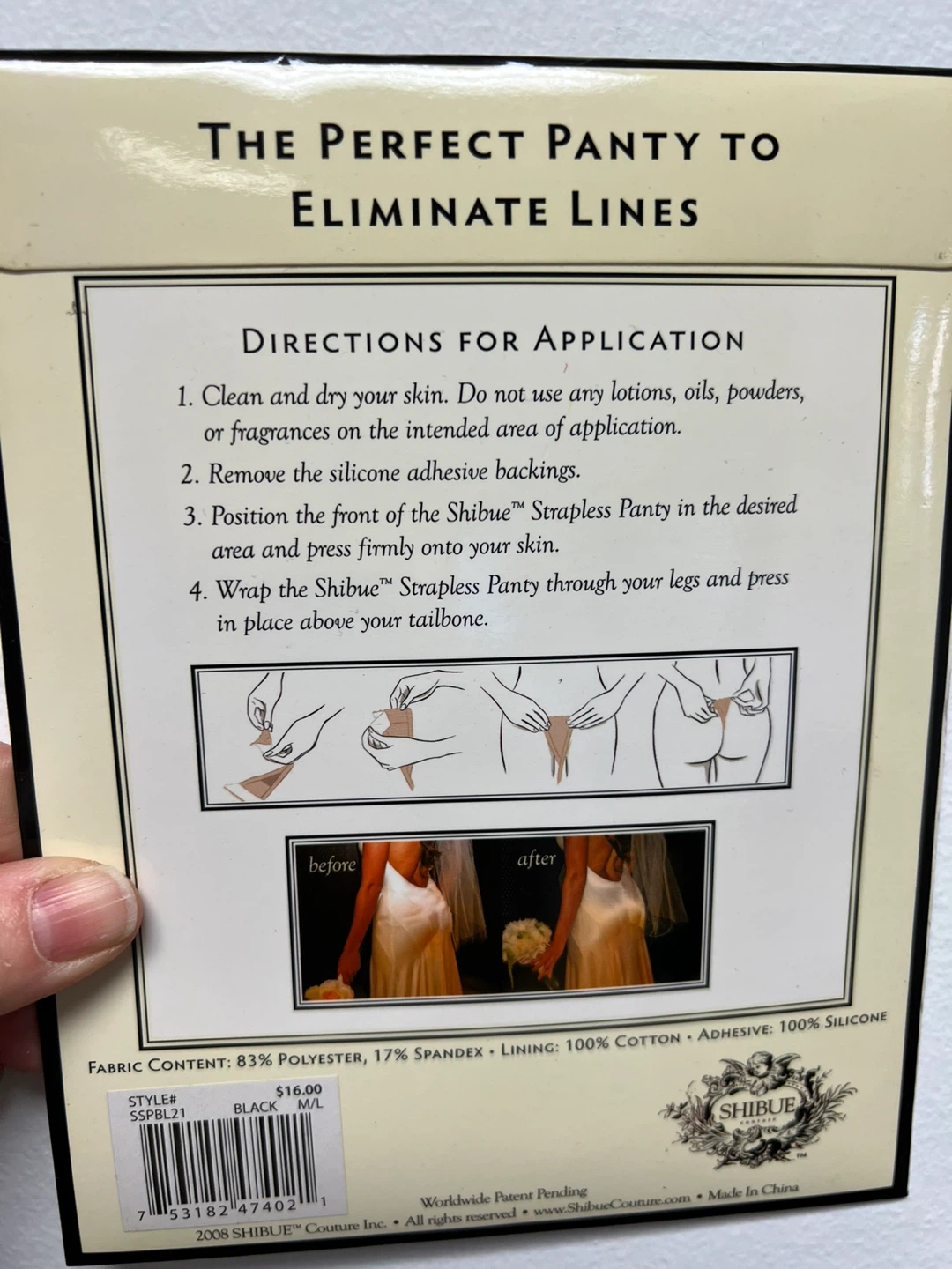 Shibue Strapless Panty - Black, Medium - photo 2