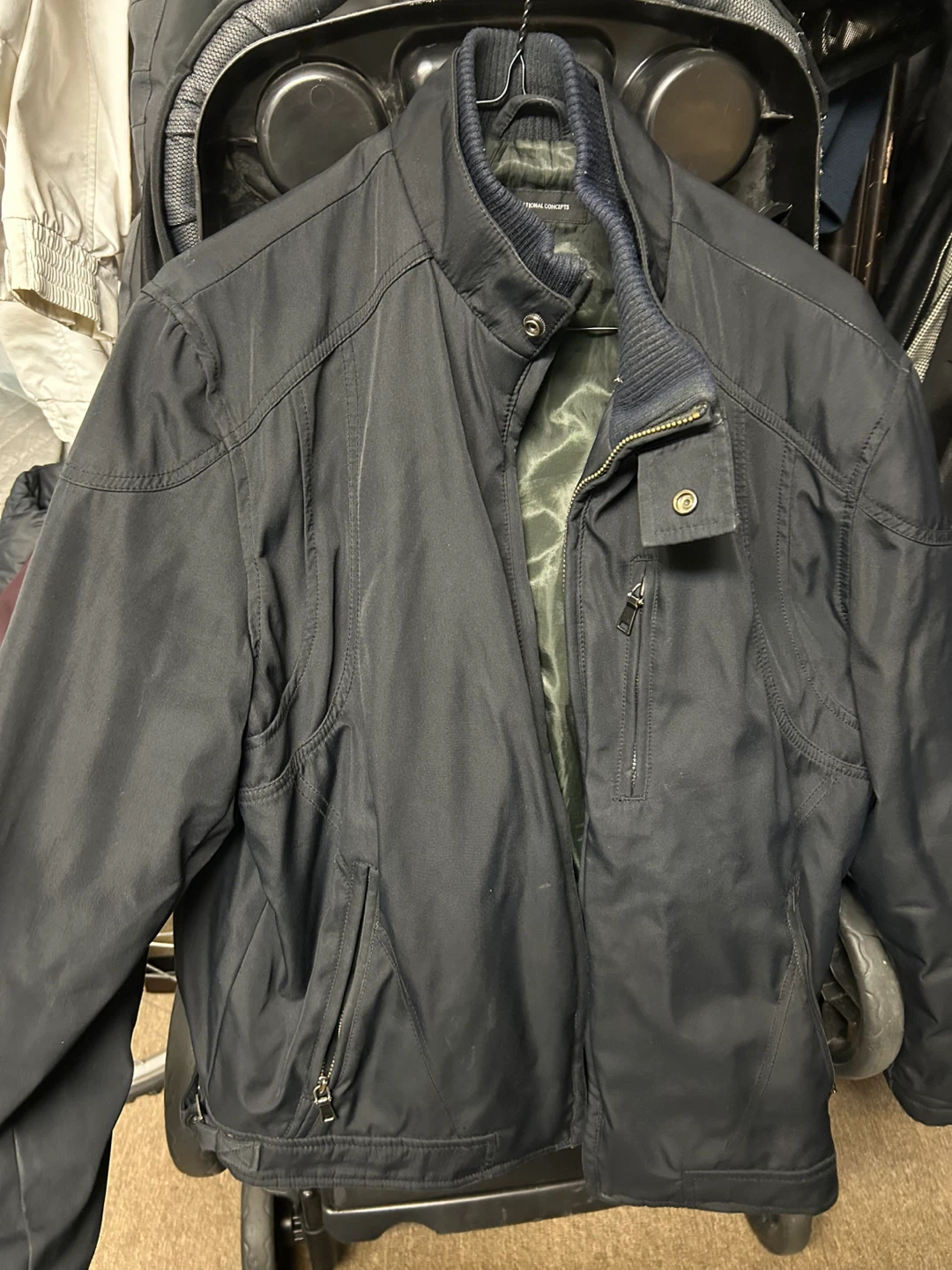 INC International Concepts Men's Black Bomber Jacket