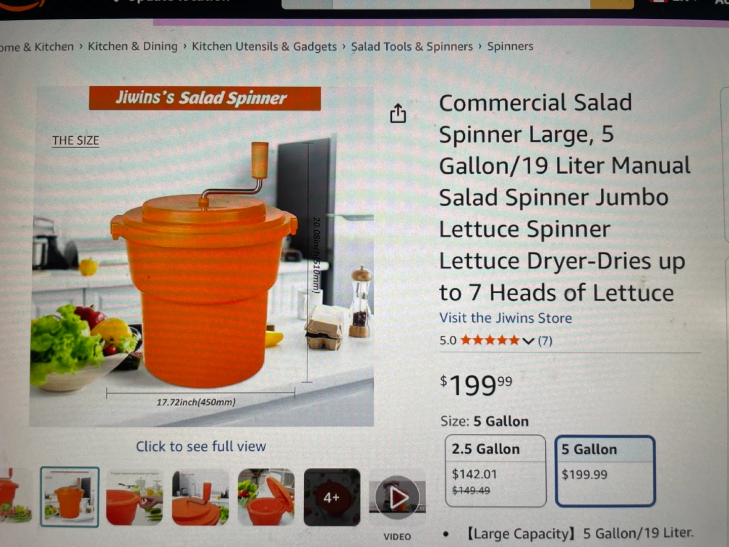 Salad spinner