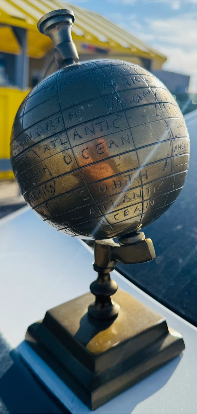 Antique Brass Globe Desk Accessory (10 inch tall) - photo 3