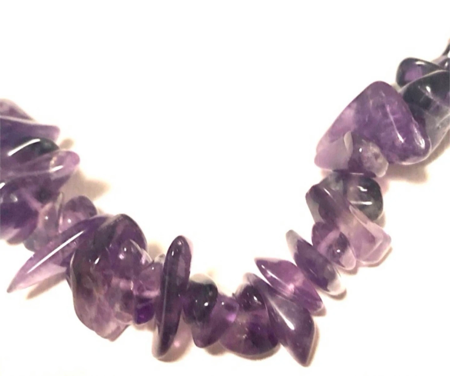 Amethyst Necklace Gemstone Healing Crystal Chip Necklace - photo 3