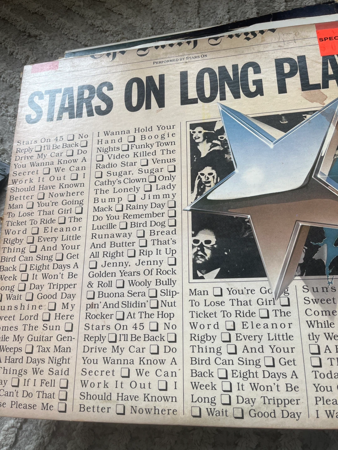 Stars On Long Play Vinyl Record