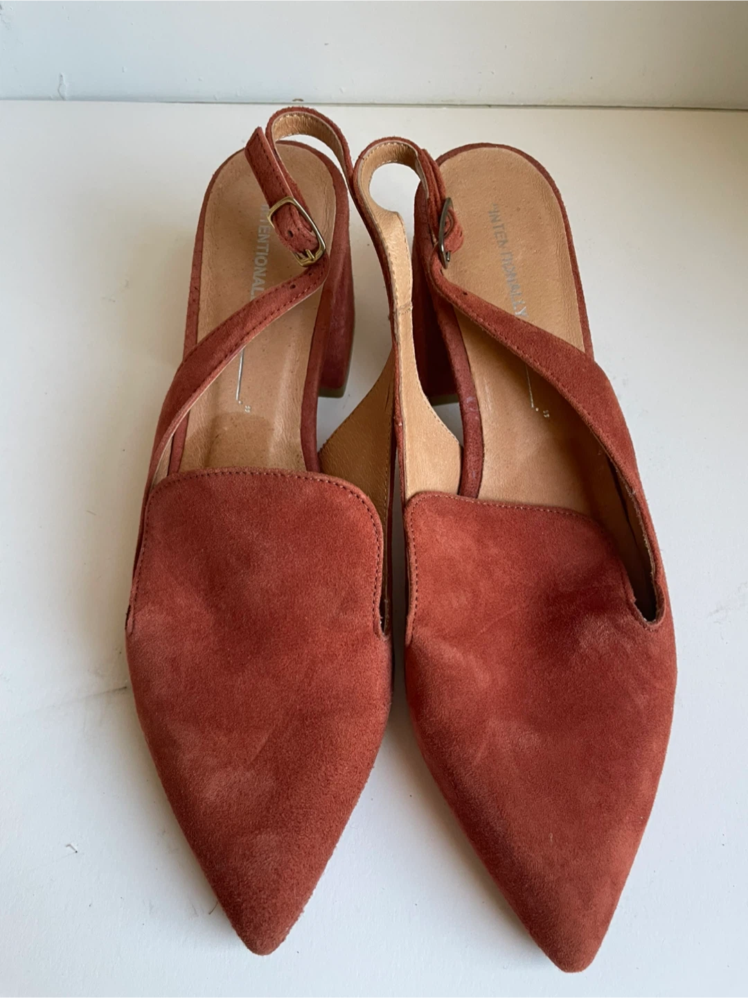 International Concepts Suede Slingback Heels Size 7 - photo 3