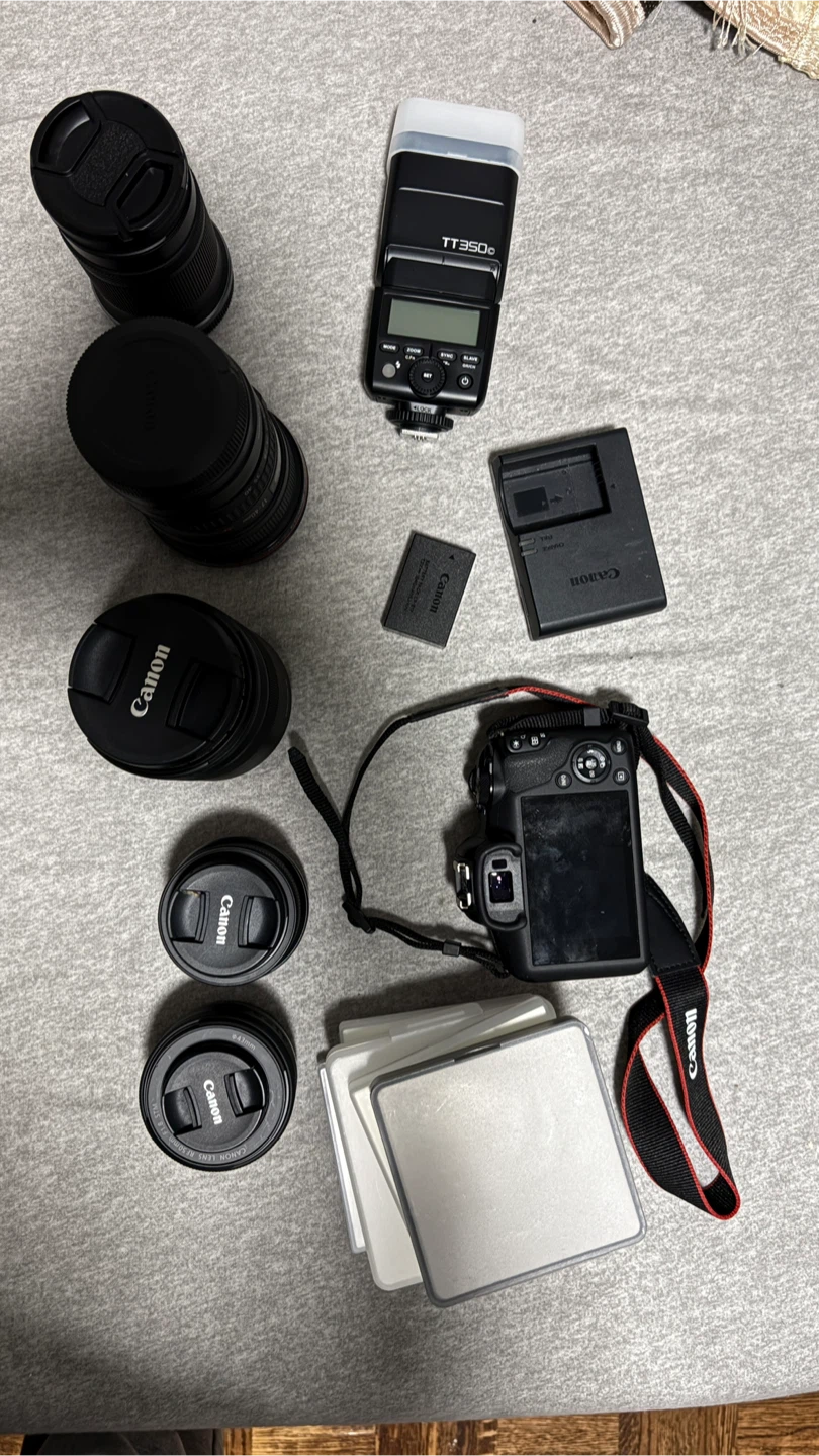 Canon Camera Bundle with Lenses and Flash