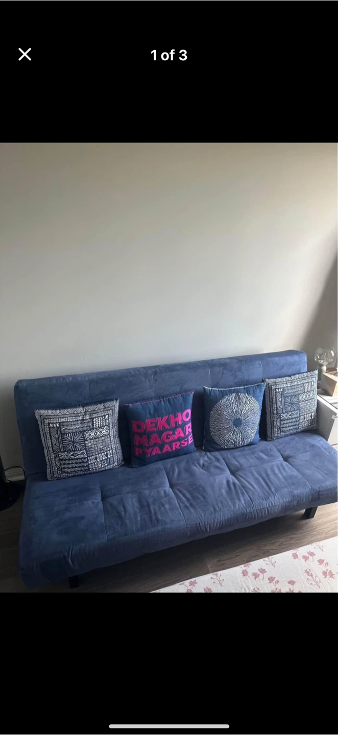 Blue Futon Sofa - photo 2