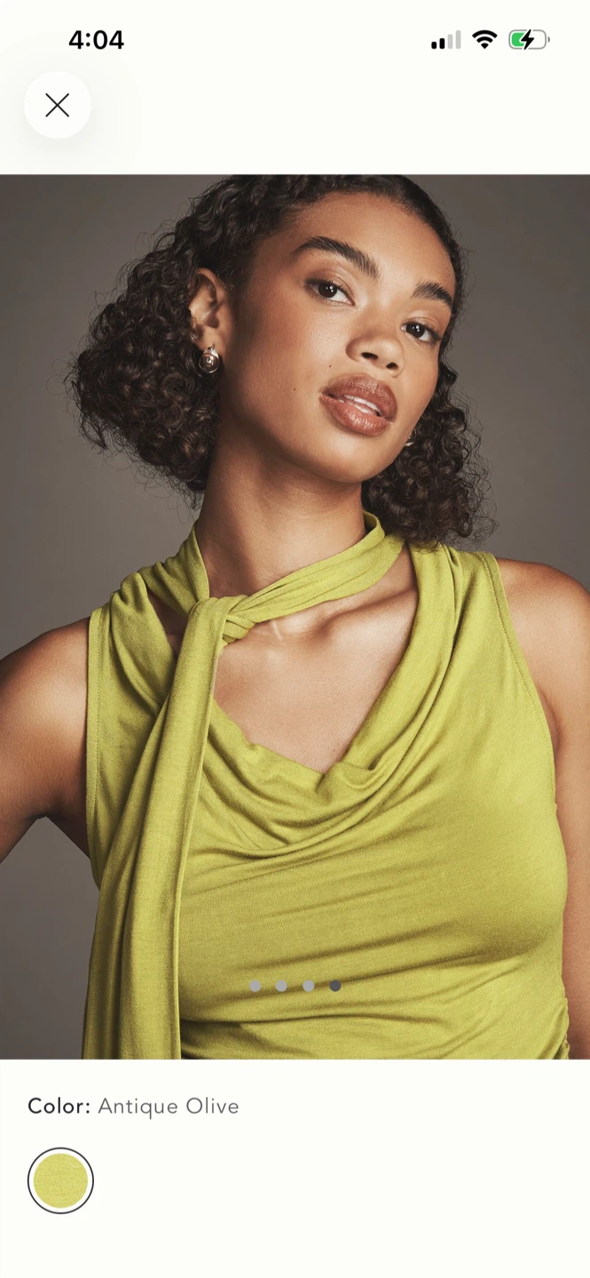 BNWT Anthropologie Cowl Neck Scarf Tank S Olive