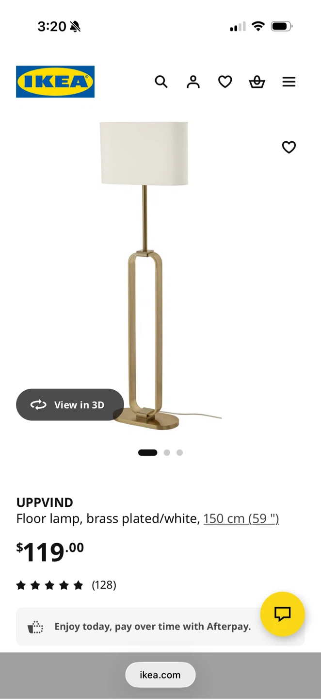 IKEA UPPVIND Floor Lamp - Brass Plated/White - photo 2