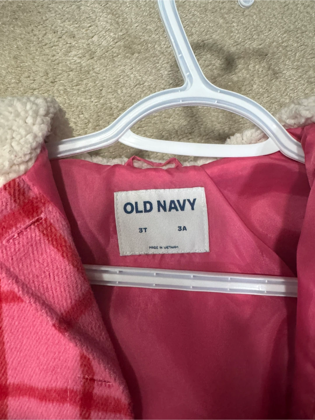 Old Navy Pink Plaid Fleece Lined Jacket