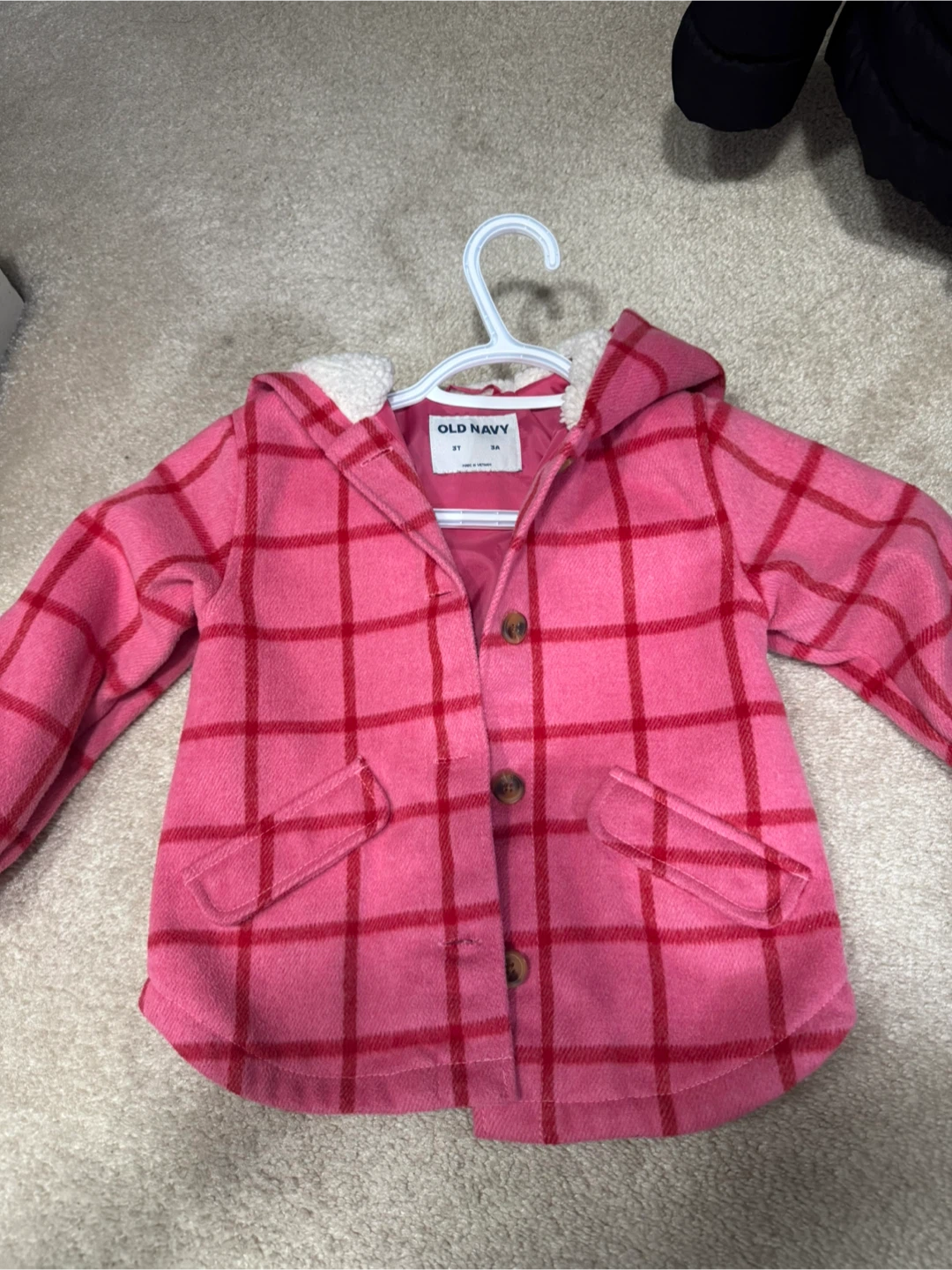 Old Navy Pink Plaid Fleece Lined Jacket - photo 3