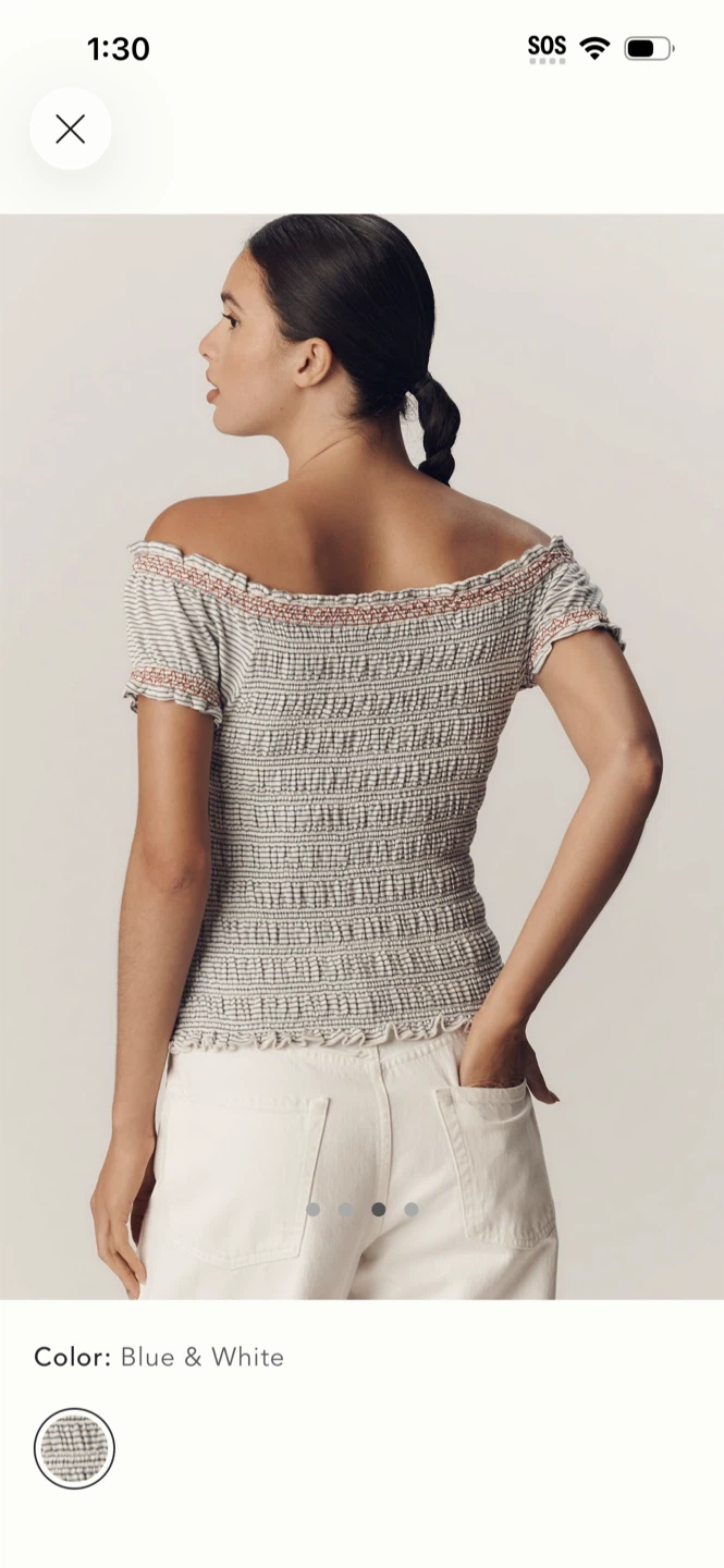 BNWT Anthropologie Maeve Cotton Off the Shoulder Top XS - photo 3