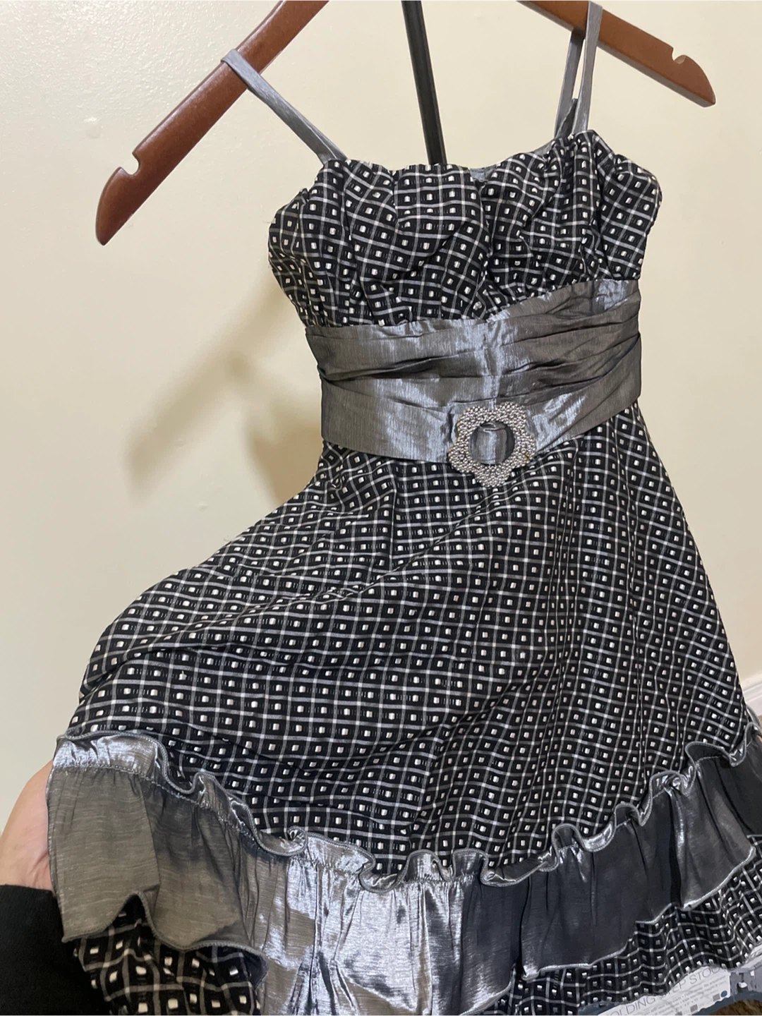 Girls - Black and Silver Patterned Party Dress - photo 3