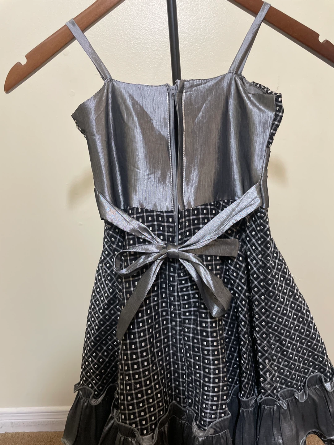 Girls - Black and Silver Patterned Party Dress - photo 4