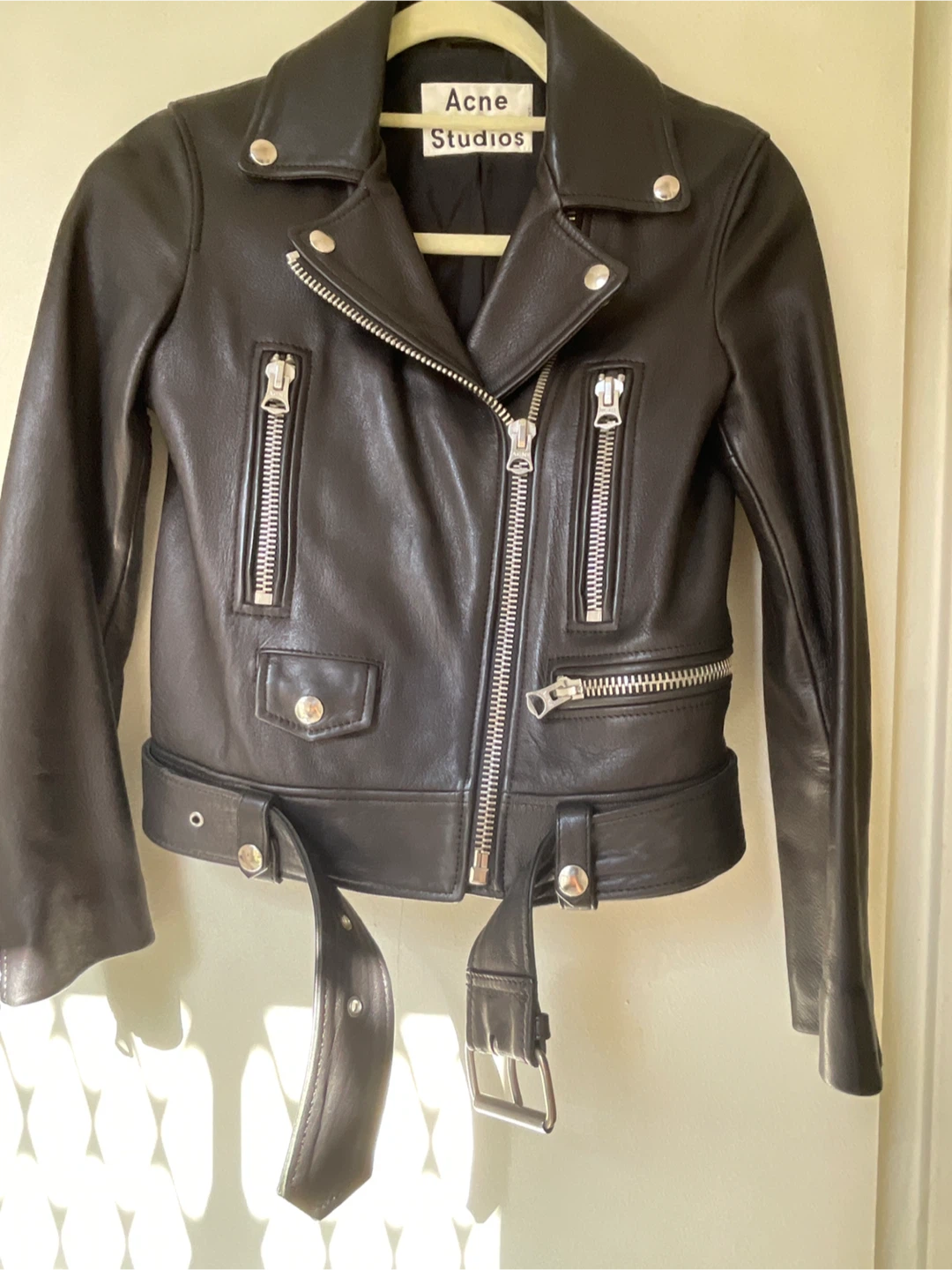 Acne Studios Black Leather Biker Jacket