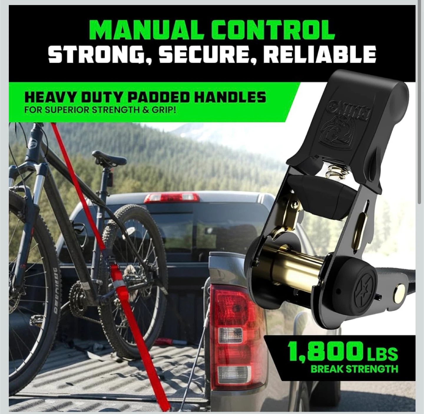 Rhino USA Ratchet Tie Down Straps W/ Safety S Hooks - photo 2